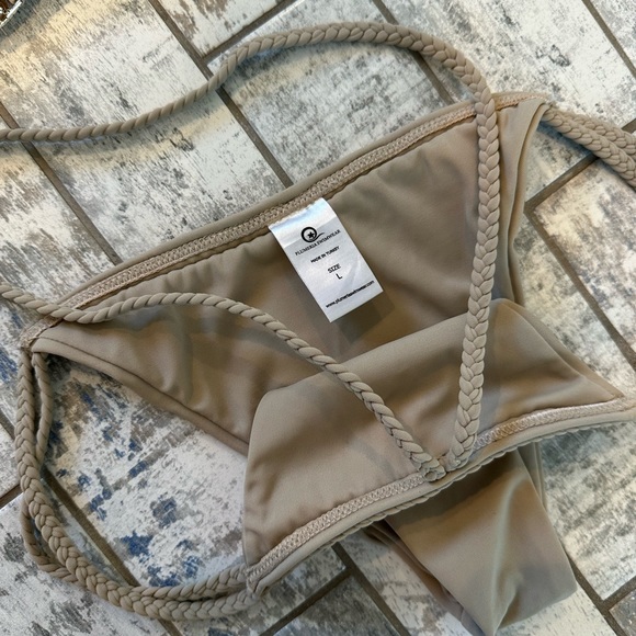 Plumeria Braided Bikini - top and bottom, size L - Picture 6 of 7